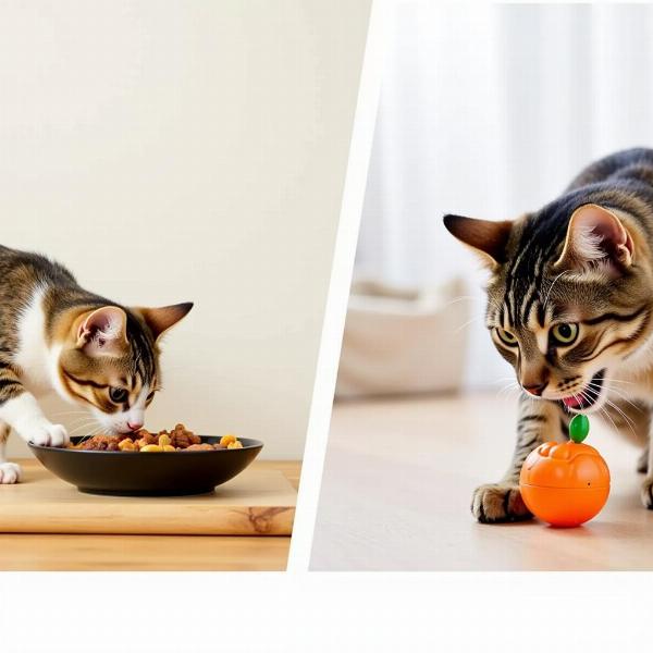 Alimentación y ejercicio para un gato sano