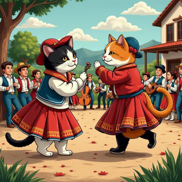 Ilustración de la Chacarera de los Gatos