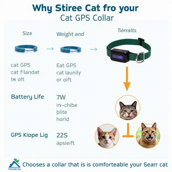 Características clave del collar GPS para gatos: Tamaño, peso, batería y precisión