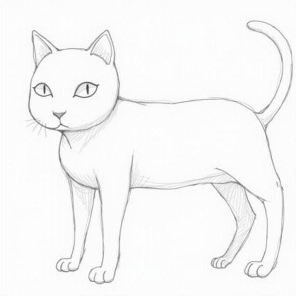 Dibujo de un gato: Dando forma