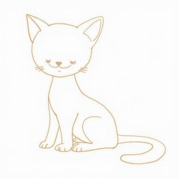 Dibujo gato fácil: formas básicas