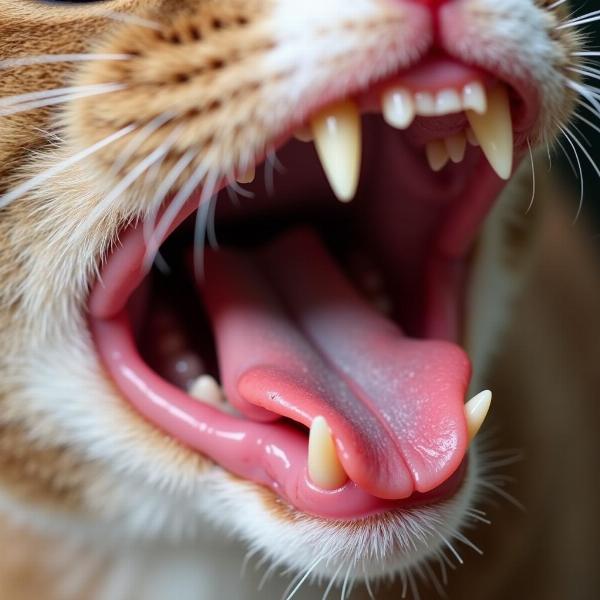 Gato con gingivitis y encías rojas