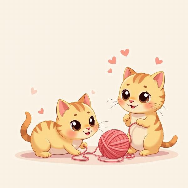 Gatitos Kawaii Jugando