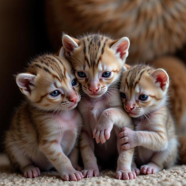 Gatitos recién nacidos