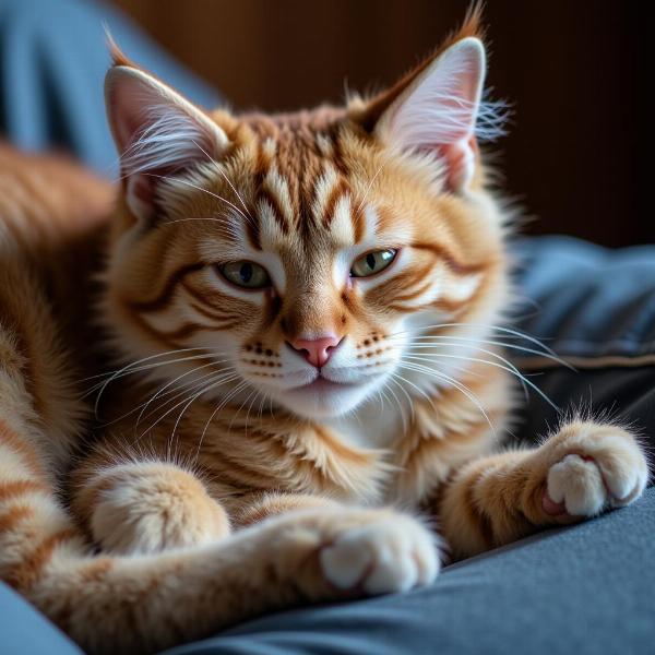 Gato acurrucado encima de una persona mostrando afecto y buscando calor.