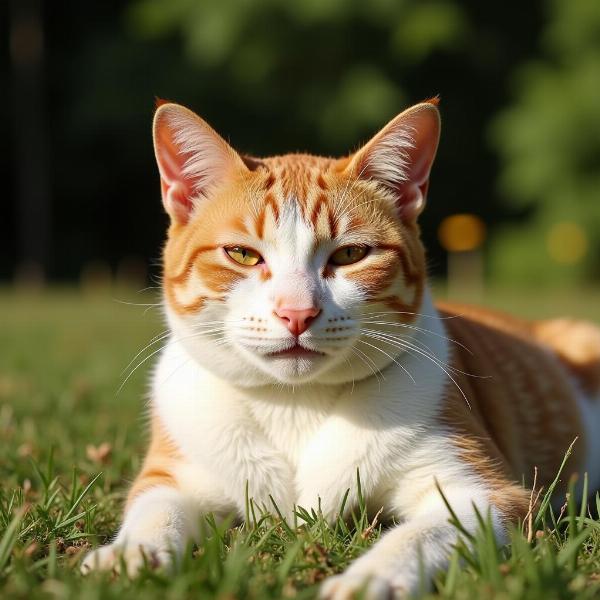 Gato adulto descansando en un lugar soleado