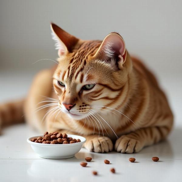 Gato Alérgico Comiendo Comida Hipoalergénica