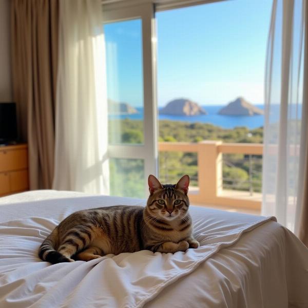 Gato en un alojamiento que admite mascotas en Cabo de Gata