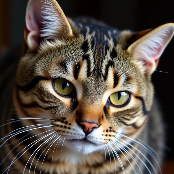 Gato atigrado clásico con manchas en espiral