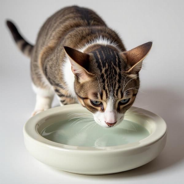 Gato bebiendo agua: Hidratación esencial para la salud estomacal