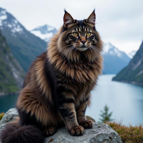 Gato Bosque de Noruega con Orígenes Vikingos