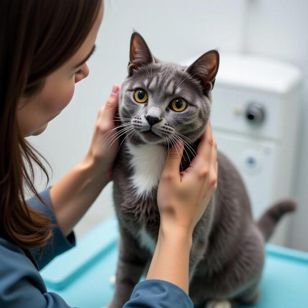 Gato British en el veterinario en Madrid