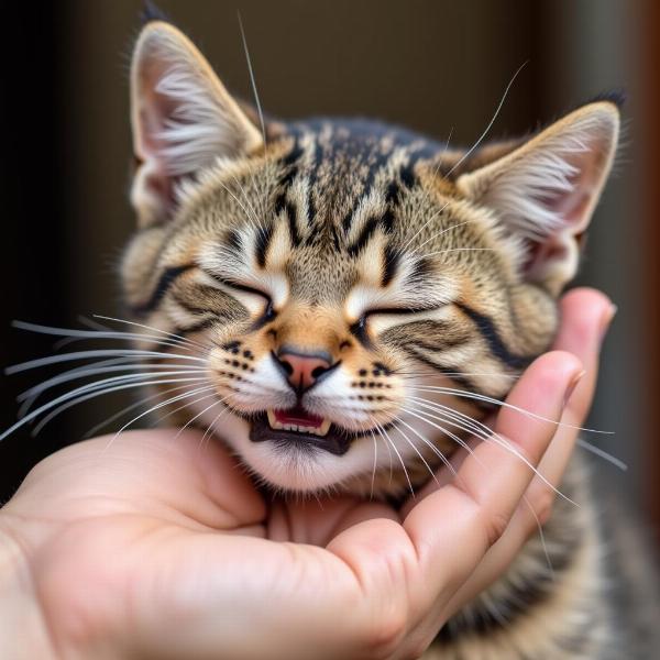 Gato cariñoso mostrando afecto a su dueño