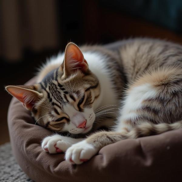 Gato durmiendo plácidamente