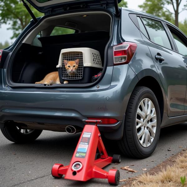 Gato de coche para emergencias en carretera