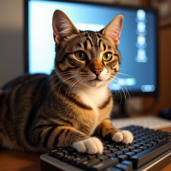 Gato con teclado meme