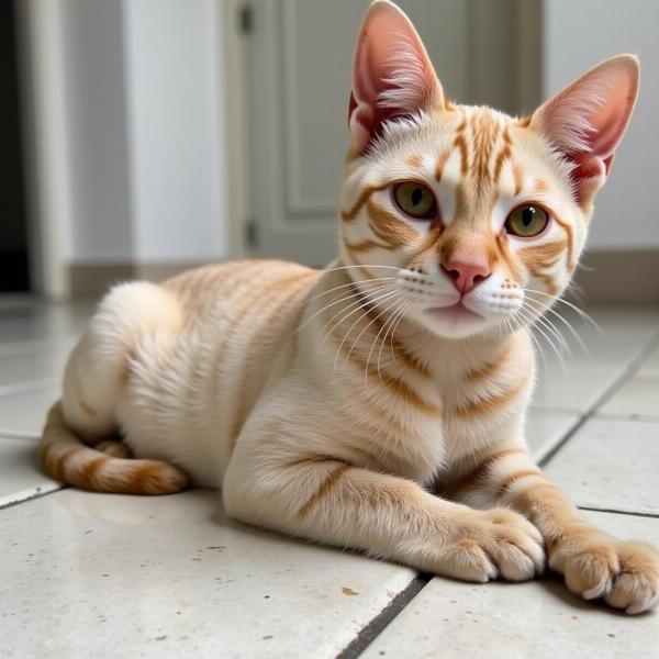 Gato con corte de pelo para el verano