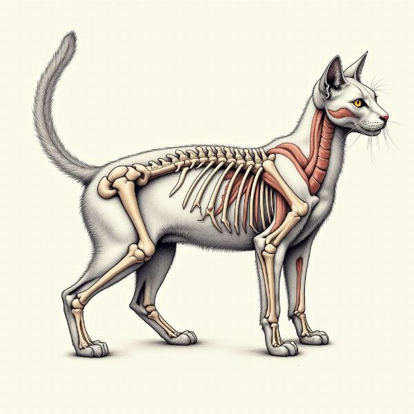 Anatomía del gato para dibujo