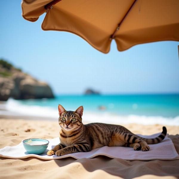 Gato disfrutando en Cabo de Gata