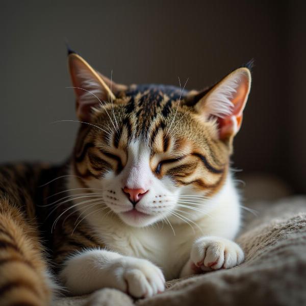 Gato durmiendo pacíficamente