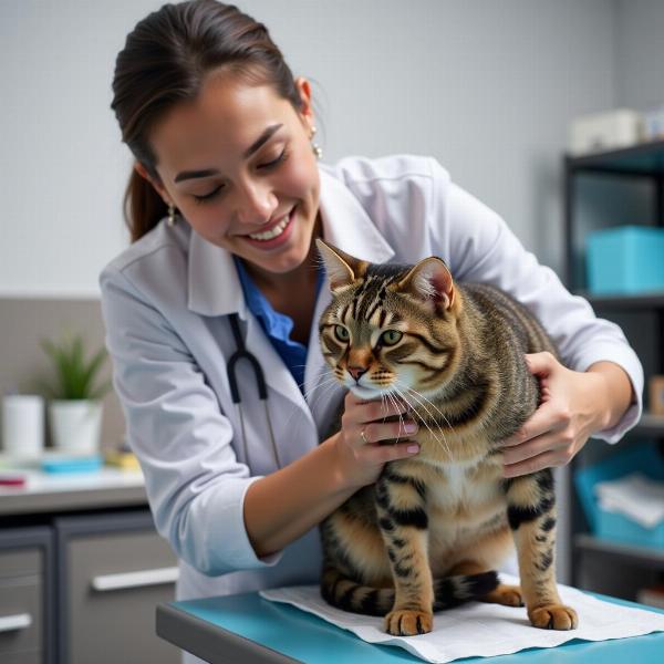 Gato en consulta veterinaria