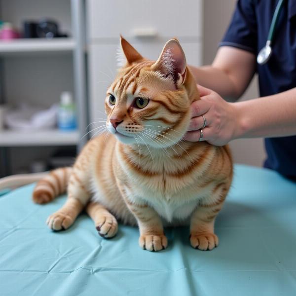 Gato en consulta veterinaria