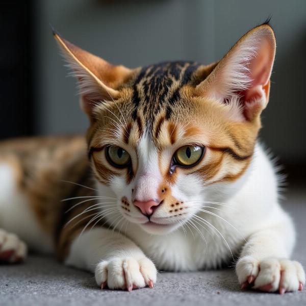 Gato enfermo mostrando síntomas de una enfermedad común en gatos no vacunados