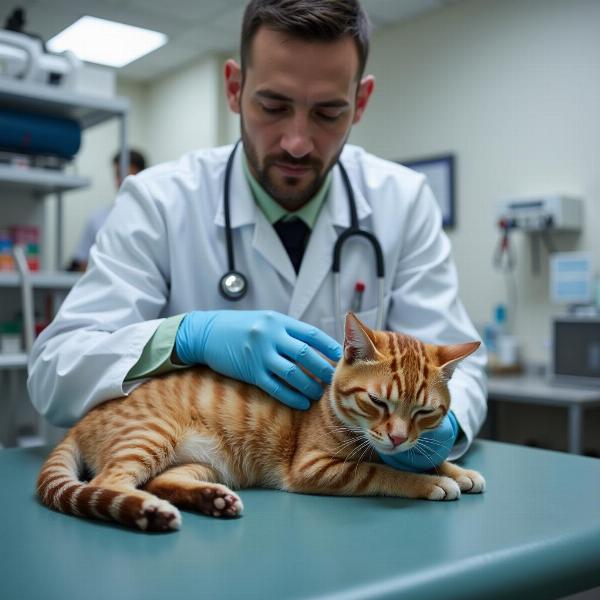 Gato envenenado en el veterinario