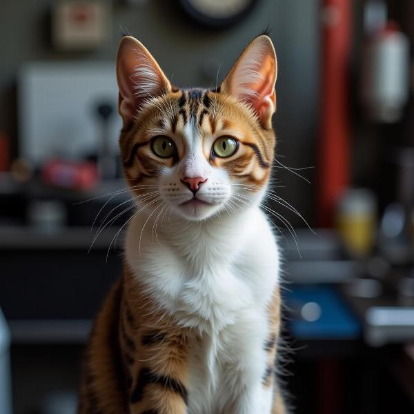 Gato con expresión confundida ante el término "hidroneumático"