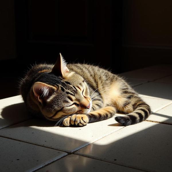 Gato Lopez durmiendo al sol