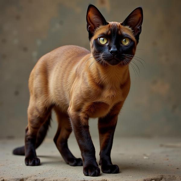 Gato Mau Egipcio con una musculatura bien definida