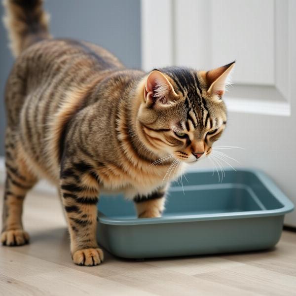 Gato orinando fuera del arenero debido a problemas médicos