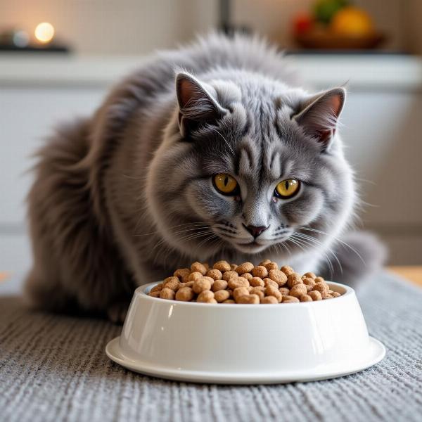 Alimentación balanceada para gatos Persa grises