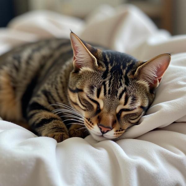 Gato recuperándose de la anestesia