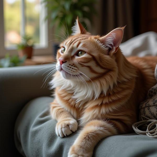 Gato relajado escuchando música