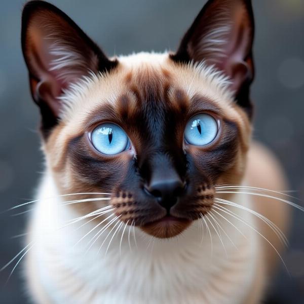 Gato siamés con ojos azules