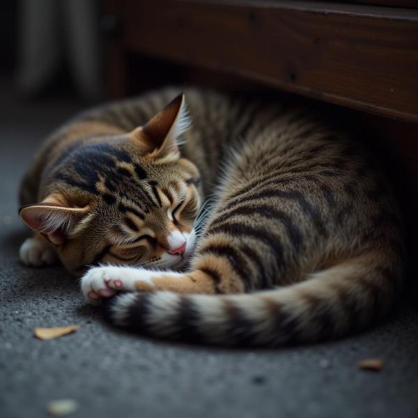 Gato triste por la pérdida de un compañero