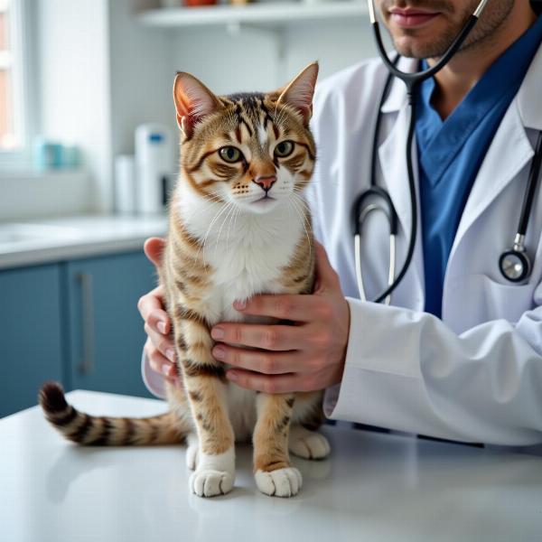 Gato en consulta veterinaria