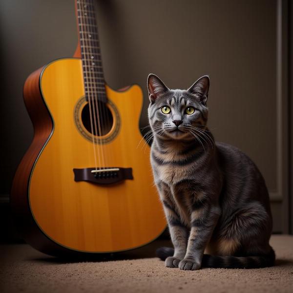 La armonía entre un gato y la música