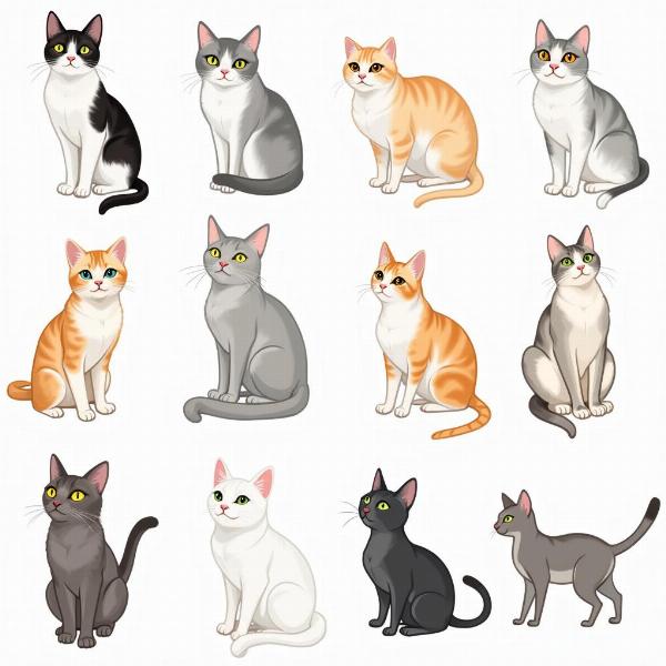 Estilos para dibujar gatos de colores