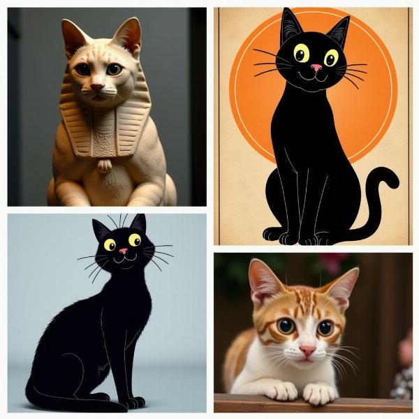 Representaciones de gatos en la cultura popular: desde el antiguo Egipto hasta la actualidad.