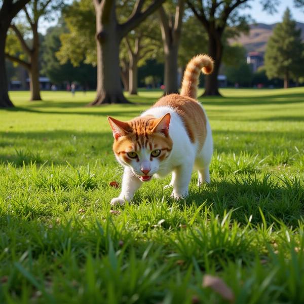 Gatos explorando el parque Vasona