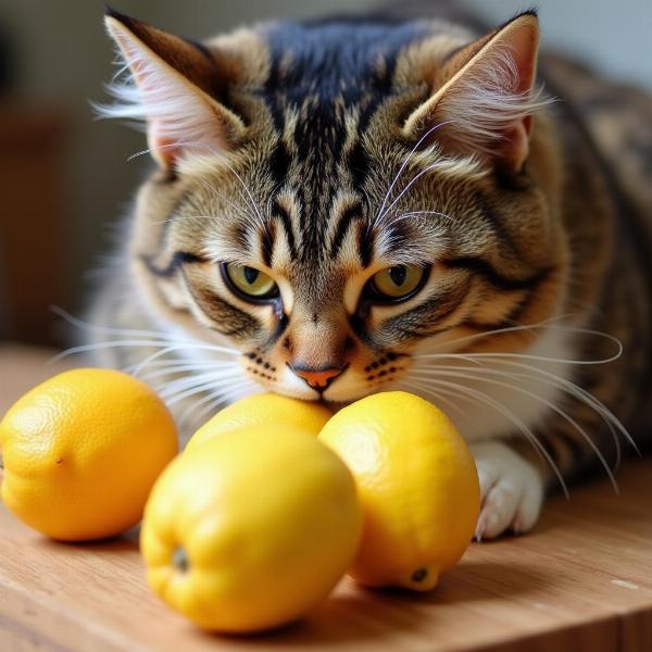 Gatos Olfateando Cítricos