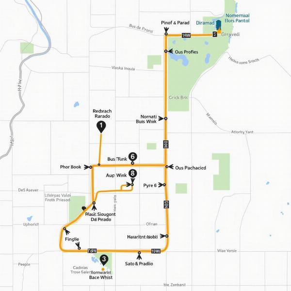 Mapa de Rutas del Gato Bus en Villa del Prado