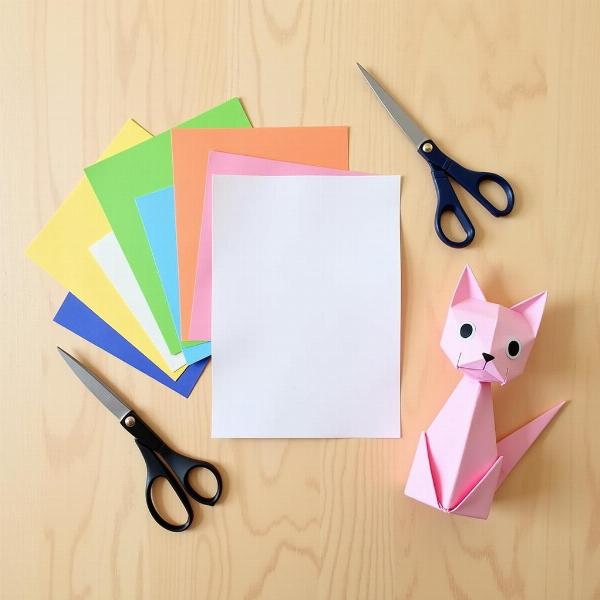 Materiales para Origami de Gato