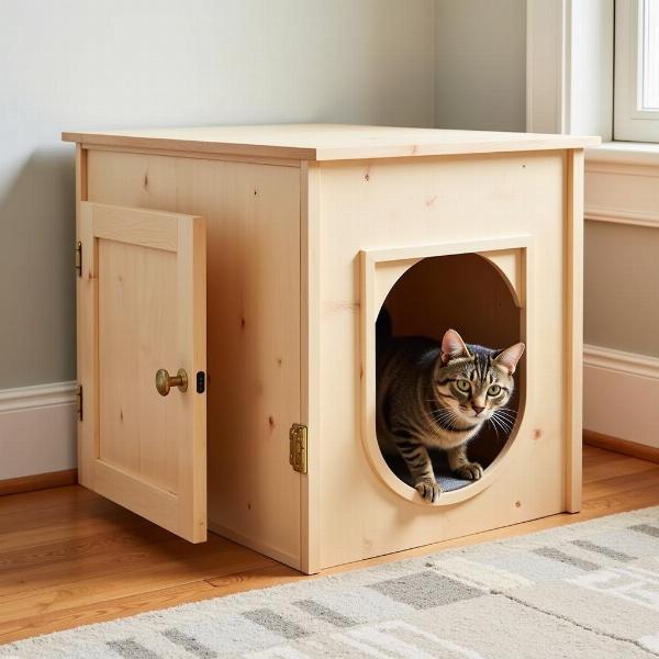 Mueble arenero para gatos simple