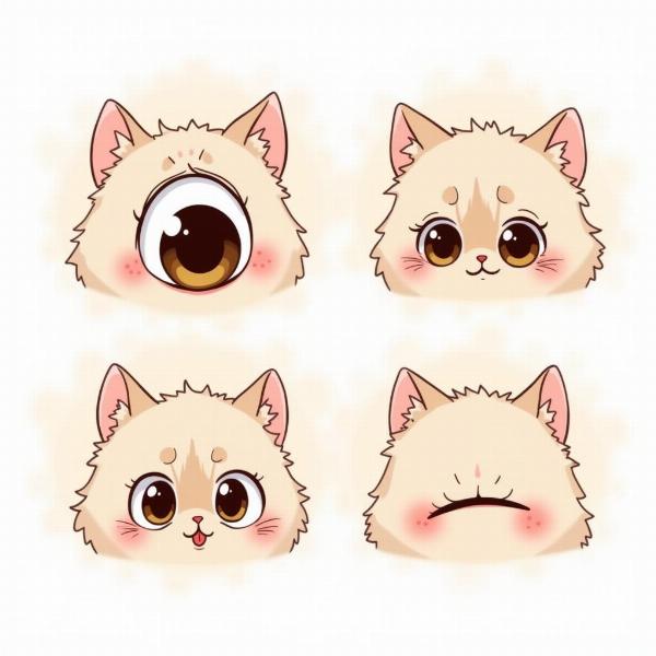 Ojos expresivos para un gato kawaii