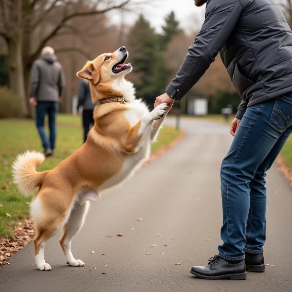 Chó đang được huấn luyện vâng lời