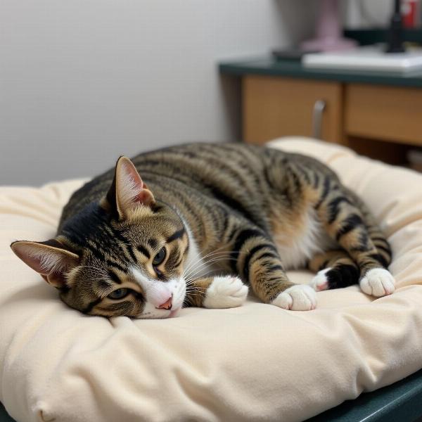 Postoperatorio de la esterilización de una gata