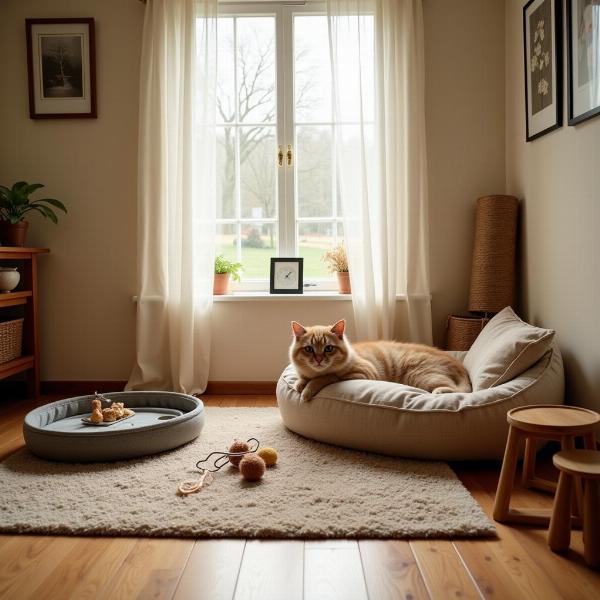 Preparando la habitación para el gato nuevo